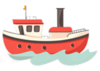 Red tugboat illustration with 'Harbour Press' text on a white background